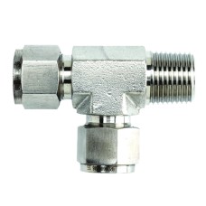 SS Run Tee Male  Connector Compression OD Fitting Stainless Steel 304